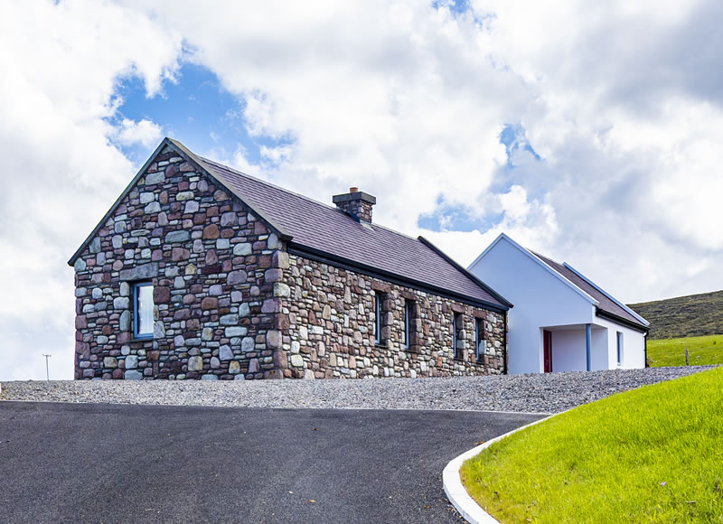 Original stone cottage at Golden Strand View holiday home, Achill Island
